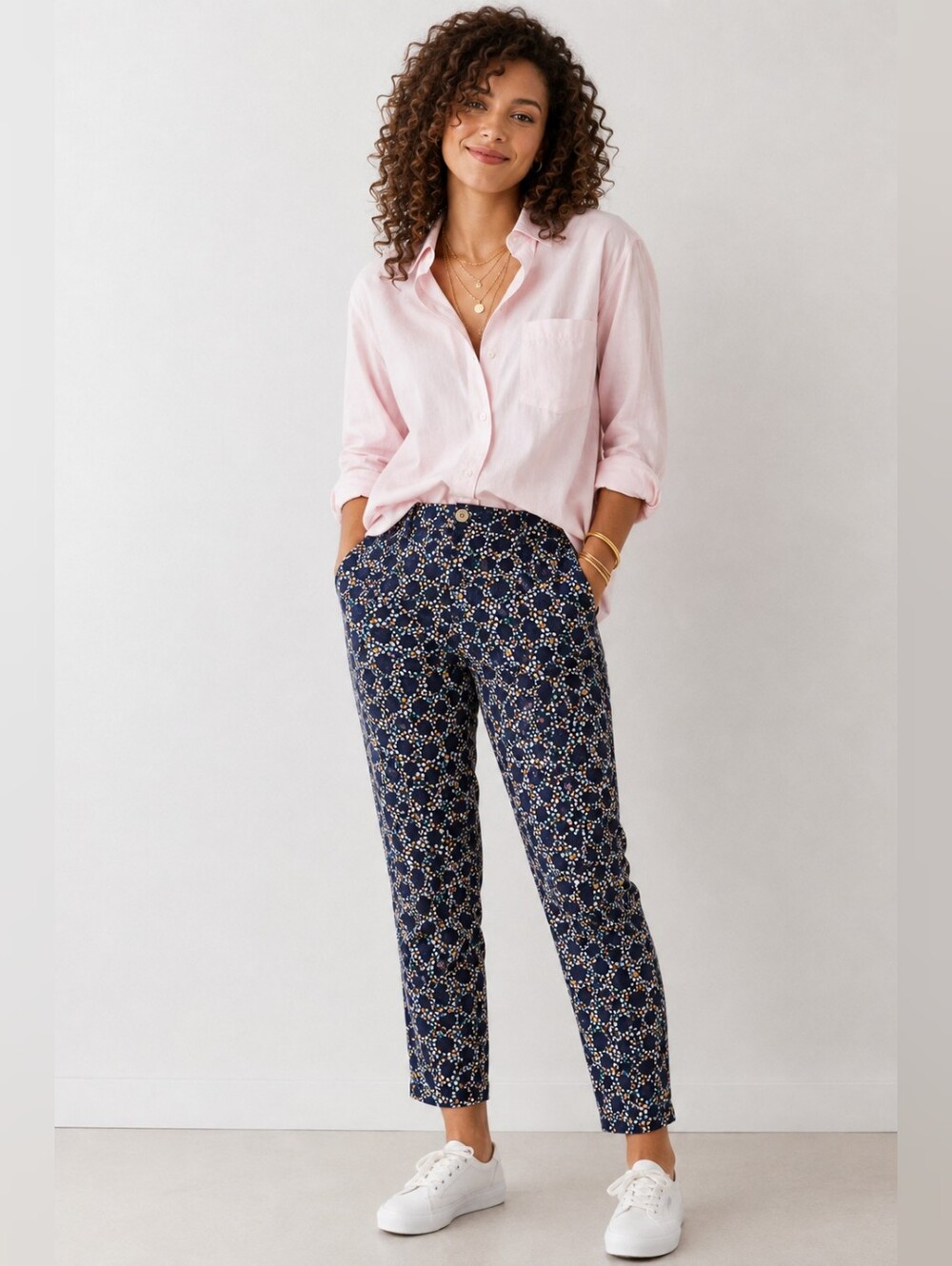 Michael Kors Ditsy Floral Print Ankle Trousers